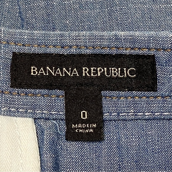 Banana Republic Blue Chambray Skirt Size 0 Beachy Boho Coastal Casual - Picture 3 of 5